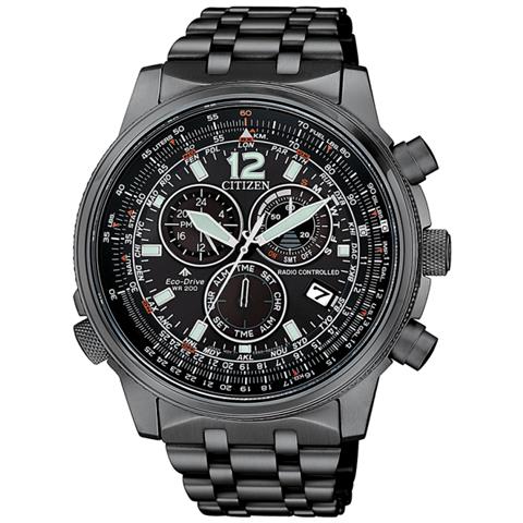 Orologi: Orologio Uomo Citizen Crono Pilot Radiocontrollato Eco-Drive  CB5867-87H