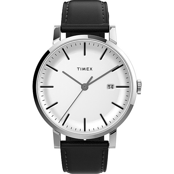 Timex Classics Orologio Uomo In Acciaio Inossidabile 41 Mm - Quadrante Argento Con Numeri Romani, Vetro Minerale, Cinturino Bicolore, Funzione Indiglo