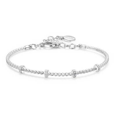 Rosato Bracciale arg 925/1000 rigido con 20 zirconi 60mm