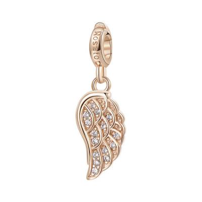 Charm argento 925/1000 galvanica rosa ala
