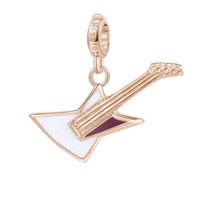 Charm argento 925/1000 galvanica rosa chitarra